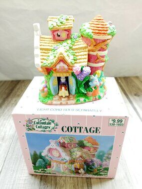 COTTAGE Cottontale Cottages Easter Village Porcelain Painted House